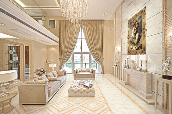 激情AV青青草陶抛光砖系列KGD0851+KGD0853地面铺贴效果图