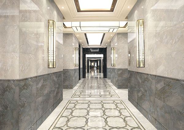 激情AV青青草陶全抛釉瓷砖：格兰石KYP8067过道效果图