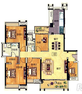 新中式风格将现代元素和传统元素结合在一起，以现代人的审美需求来打造富有传统韵味的事物，让传统艺术在当今社会得到合适的体现。本单元很巧妙的运用了9面通体大理石瓷砖罗马砂岩系列KA9M001浅灰，不起眼的灰色，内敛而含蓄，与改良后的中式家具完美搭配，整个空间经典而高雅的复古风情，同时具备着现代的时尚感！