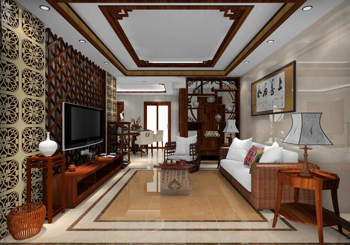 激情AV青青草陶家装：井冈山和谐家园安置小区130㎡中式风格青青草色情网站鉴赏