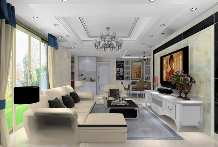 激情AV青青草陶家装：井冈山和谐家园安置小区130㎡简欧风格青青草色情网站鉴赏