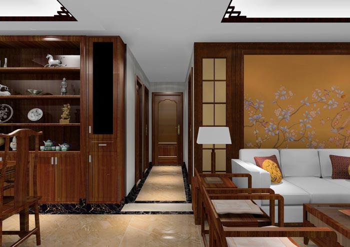 激情AV青青草陶家装：佛山狮山上林苑90㎡中式风格青青草色情网站鉴赏