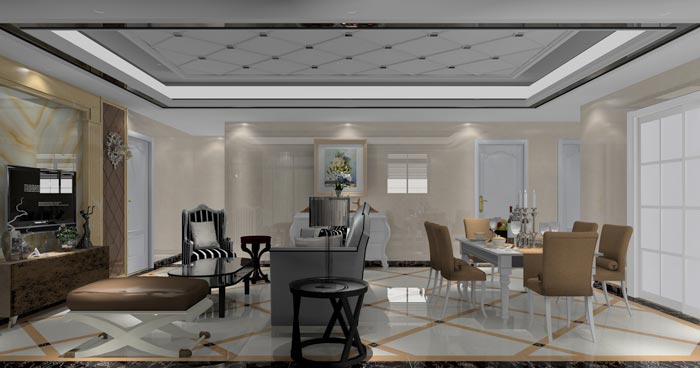 欧式风格在造型极其讲究，给人端庄典雅的感觉，高贵华丽的同时，还具有浓厚的文化气息。本单元的设计沿用了欧式的端庄典雅，也加入一些时尚的元素，让整个空间多了现代的时尚感觉，却不失端庄。